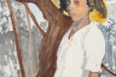Young Girl, Old Tree, acrylic, by Lucy Warlick
