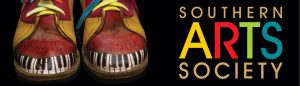 southern arts society logo and decorated shoes