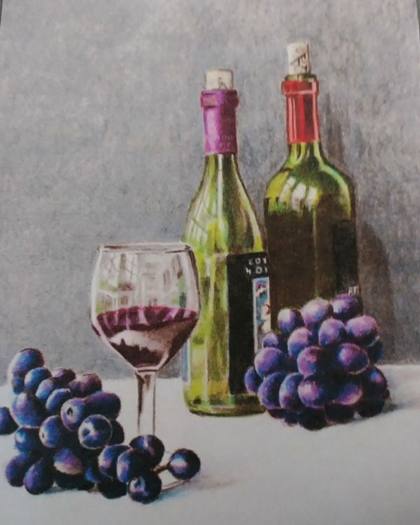 Wine-glass-and-bottles-and-grapes