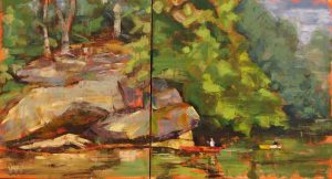 3rd Place Lake Lure oil painting by Rosie Little