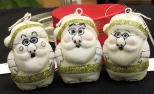 soft sculpture santa ornaments