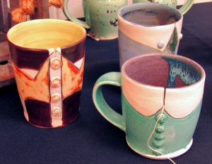 3 pottery mugs