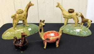 4 ceramic llama dishes