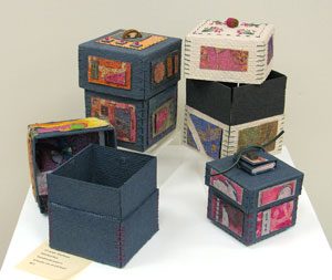 hand made art boxes of decorative papers