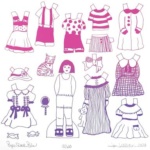 May page of Southern Arts Society 2023 calendar - “Paper Doll Pals” by Jan Welborn.