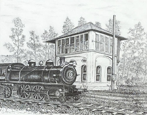 42 – Robert Klar – Signal Tower – pen, pencil